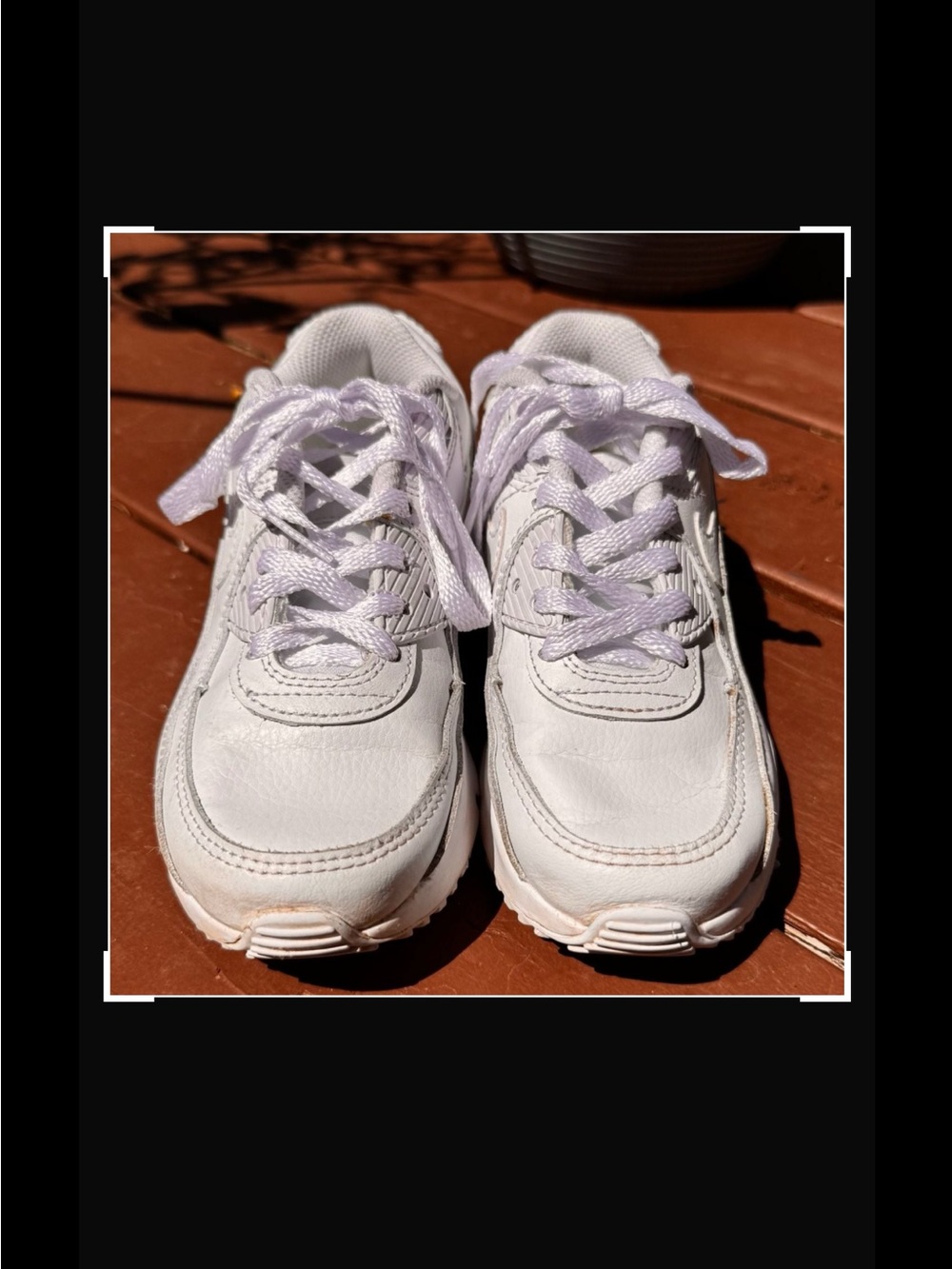 Nike Kids White Leather Sneaker with Lace-Up Design